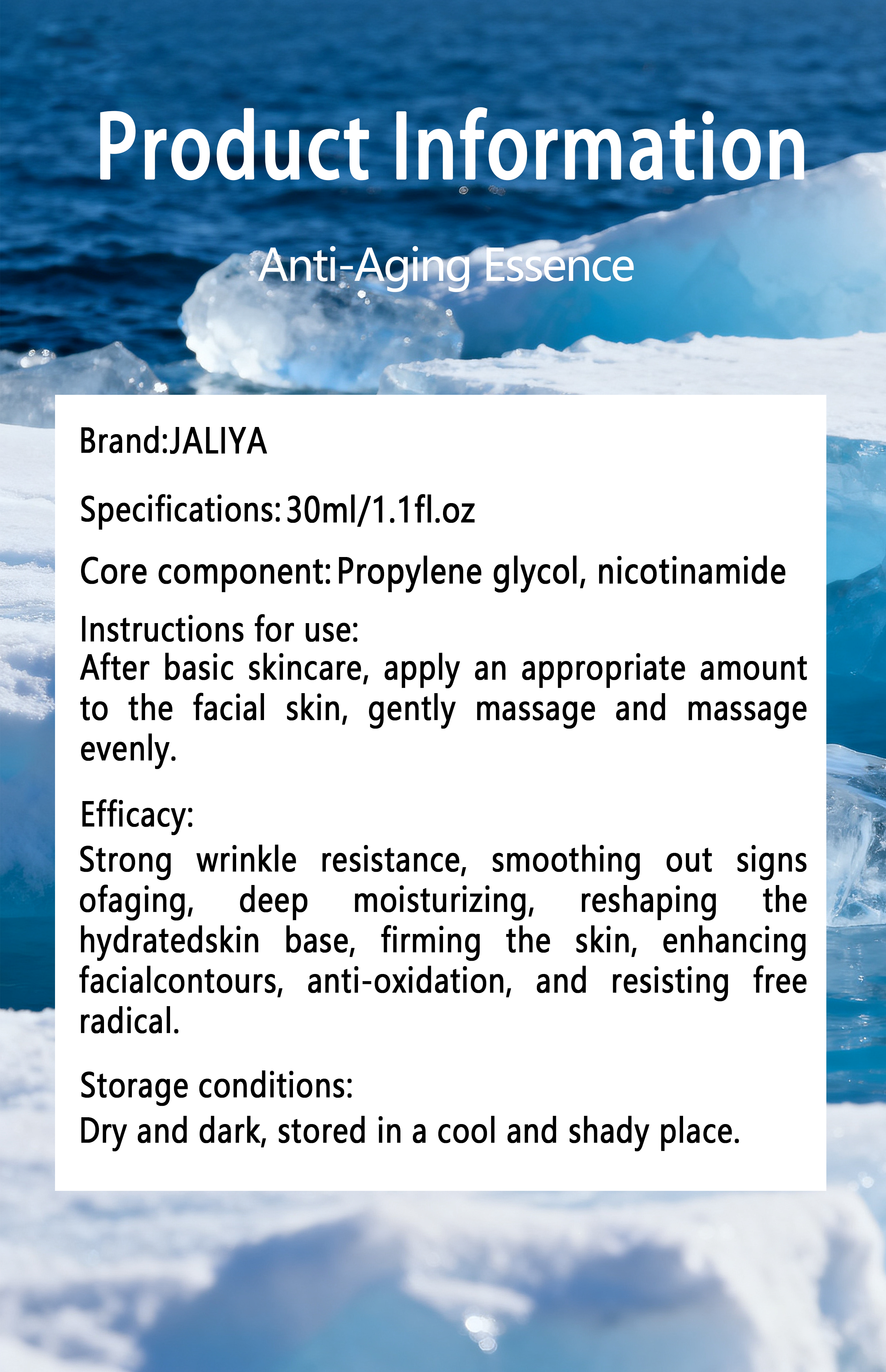 JALIYA Anti-Aging Essence with Instant Absorption - All-Day Moisture Shield & Deep Nourishment | Fade Fine Lines Effectively