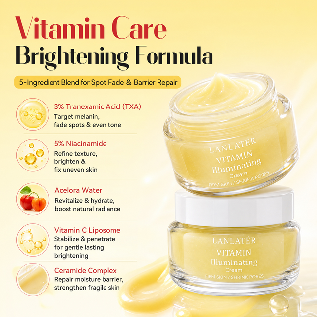 Vitamin C Brightening & Repair Cream – Liposome Formula To Fade Spots, Even Skin Tone, And Restore Dewy Glow for Face & Body