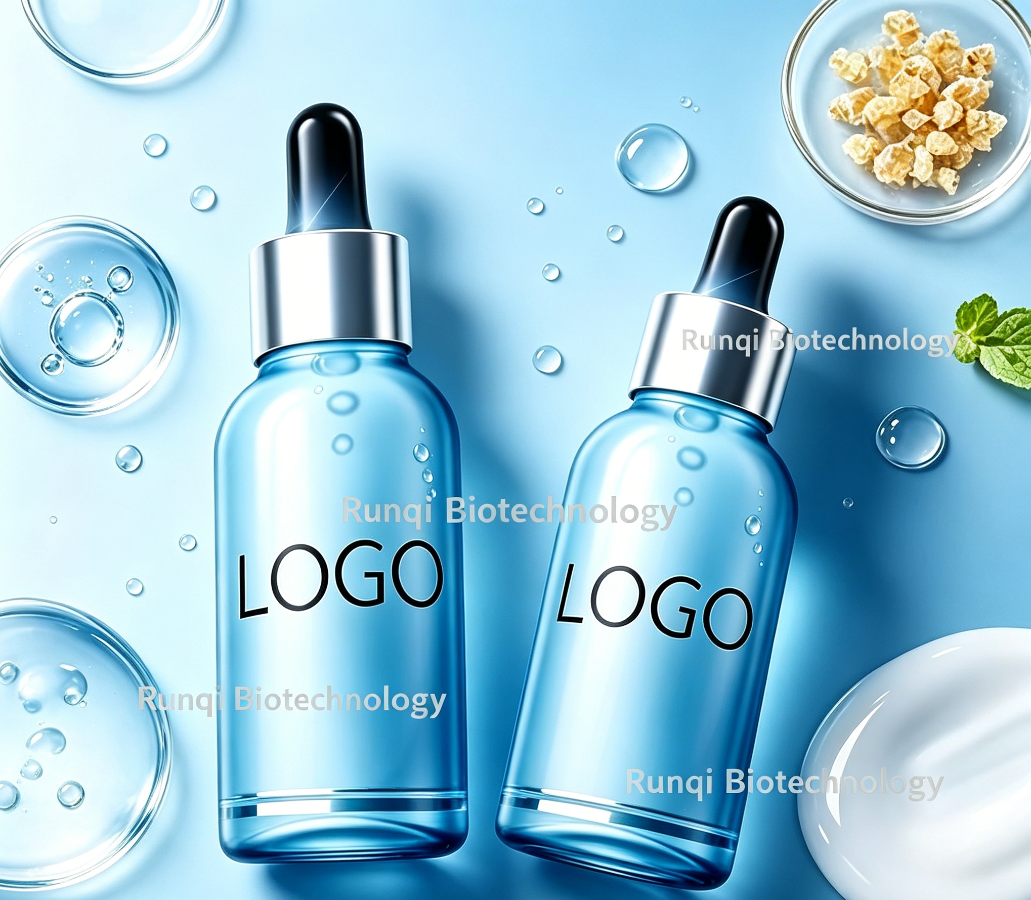 OEM Processing Blue Dual Peptide Serum, Hydrating High Moisturizing Anti-Wrinkle Skin Barrier Repair Facial Essence, Custom Private Label Skincare Serum