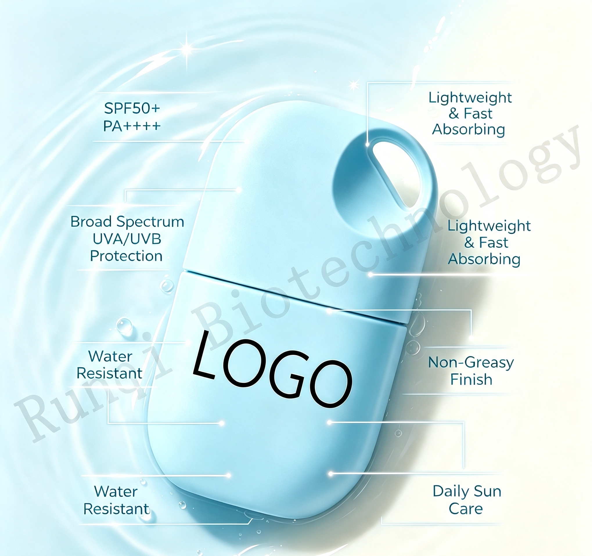 Custom Private Label Sunscreen Primer, Lightweight Non-Greasy UV Protection Sun Lotion, OEM ODM Customization Available