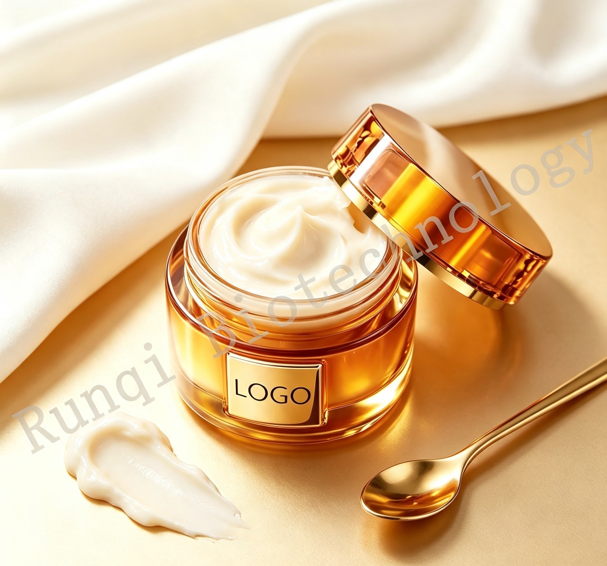 Custom Luxury Golden Jar Moisturizing Face Cream OEM ODM, Honey Pot Hydrating Night Cream, Hydrate Smooth Fine Lines Firm Skin, Free Sample Available for Private Label