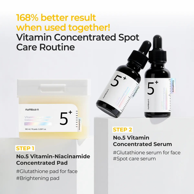 Numbuzin 5+vitamin Concentrated Essence Brightening Glutathione Smoothing And Cleaning