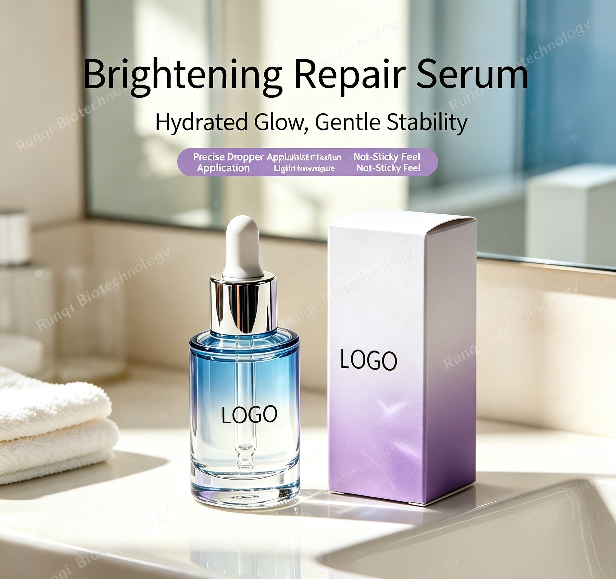 Custom 12% Vitamin B5 Serum OEM ODM Private Label, Intense Repair & Deep Hydrating Soothing Facial Serum, Custom Skincare Contract Manufacturing