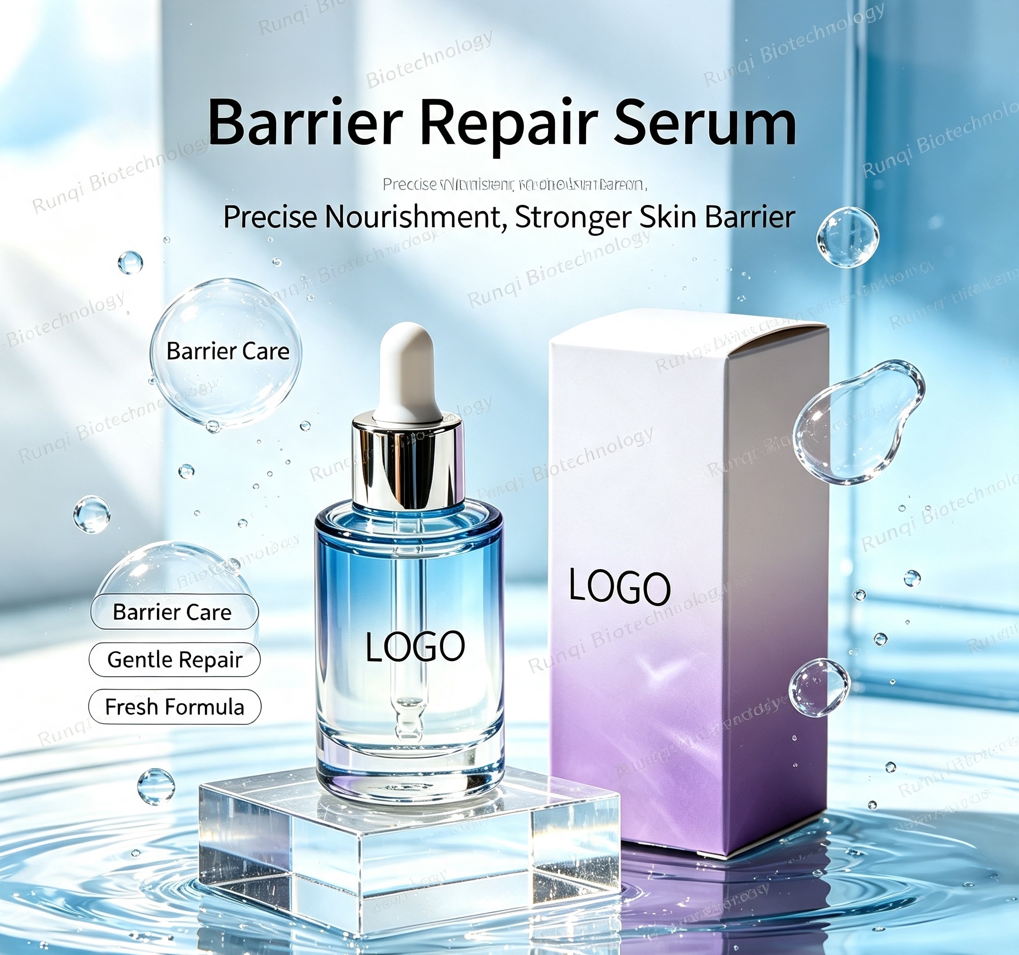 Custom 12% Vitamin B5 Serum OEM ODM Private Label, Intense Repair & Deep Hydrating Soothing Facial Serum, Custom Skincare Contract Manufacturing