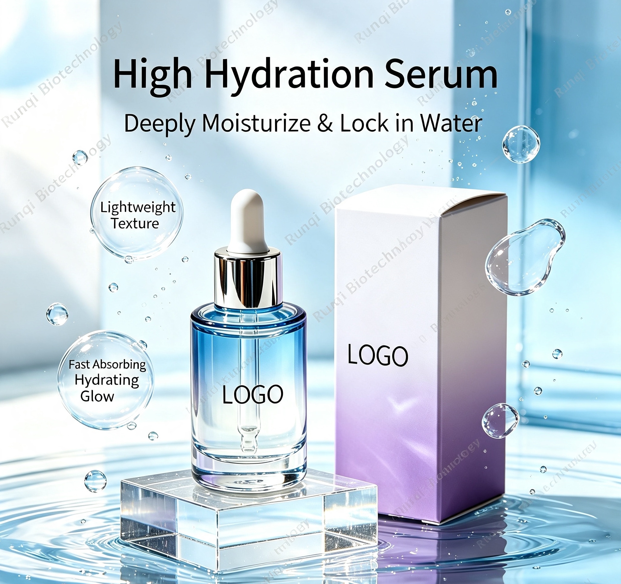 Custom 12% Vitamin B5 Serum OEM ODM Private Label, Intense Repair & Deep Hydrating Soothing Facial Serum, Custom Skincare Contract Manufacturing